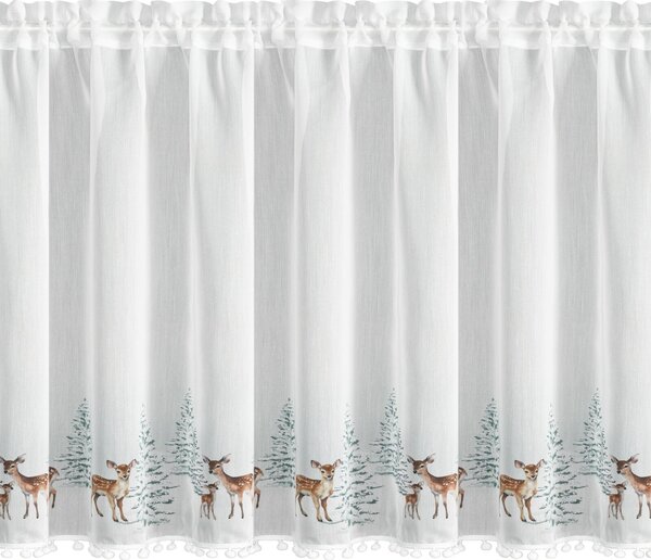 KRÁTKÁ VÁNOČNÍ ZÁCLONA NA PÁSCE XMAS18 150X70 CM VZOROVANÁ