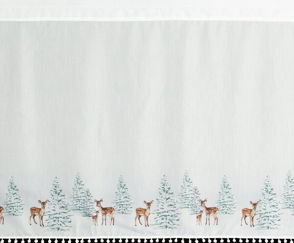 KRÁTKÁ VÁNOČNÍ ZÁCLONA NA PÁSCE XMAS18 150X70 CM VZOROVANÁ