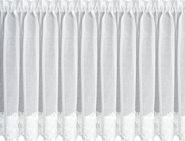 KRÁTKÁ ZÁCLONA NA PÁSCE KASANDRA 150X70 CM BÍLÁ
