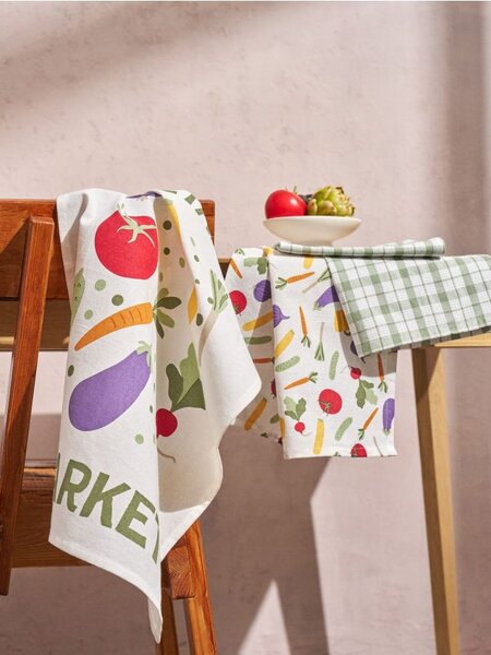 Sinsay - Bavlněné kuchyňské utěrky 3 pack - vícebarevná