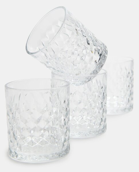 Sinsay - Sada sklenic s reliéfním vzorem 4 pack - clear