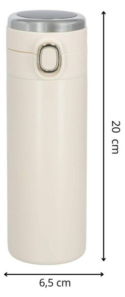 Nerezová termoska s teploměrem 420 ml SPRINGOS THERMOS krémová