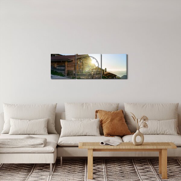 Obraz - Ráno v alpách, Tyrolsko (s hodinami) (90x30 cm)