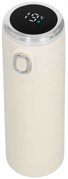 Nerezová termoska s teploměrem 420 ml SPRINGOS THERMOS krémová