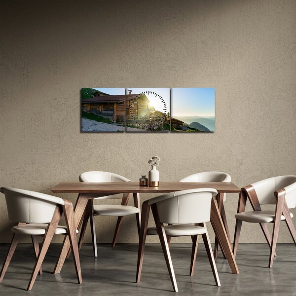 Obraz - Ráno v alpách, Tyrolsko (s hodinami) (90x30 cm)