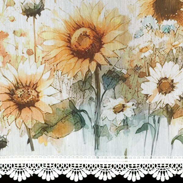 KRÁTKÁ ZÁCLONA NA PÁSCE SUNFLOWER 150X40 CM KVĚTY