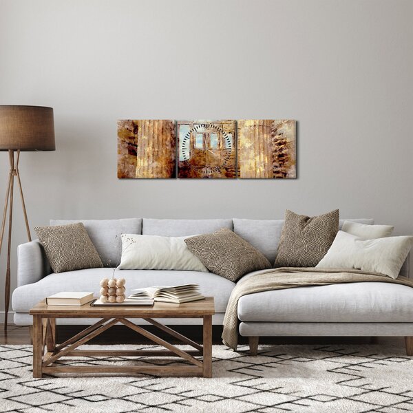 Obraz - Érechthéion, Athény, Řecko (s hodinami) (90x30 cm)