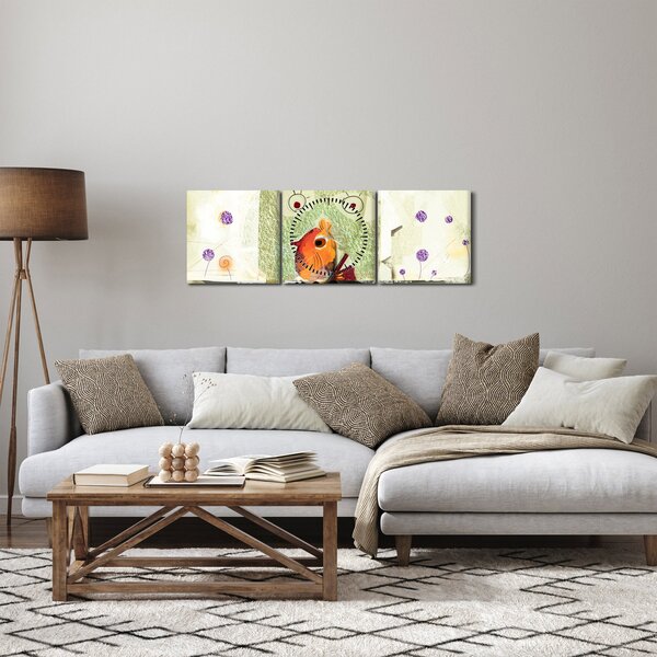 Obraz - Duše ptáčka (s hodinami) (90x30 cm)