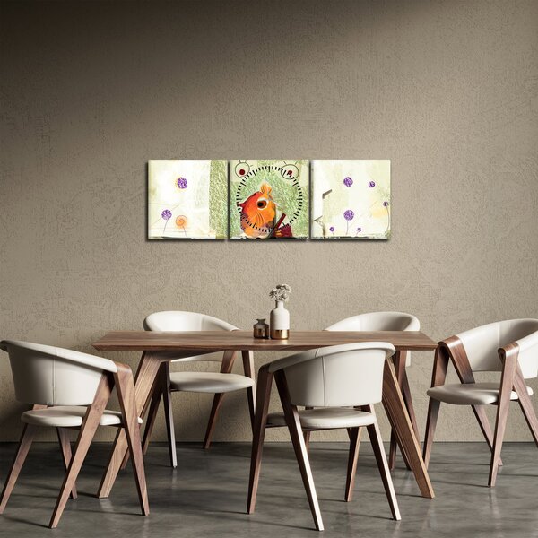 Obraz - Duše ptáčka (s hodinami) (90x30 cm)