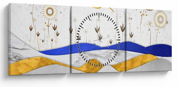 Obraz - Zlaté hory (s hodinami) (90x30 cm)