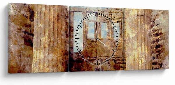 Obraz - Érechthéion, Athény, Řecko (s hodinami) (90x30 cm)