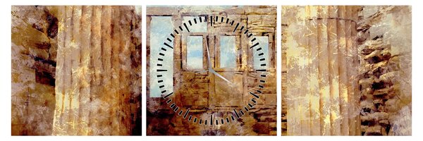 Obraz - Érechthéion, Athény, Řecko (s hodinami) (90x30 cm)