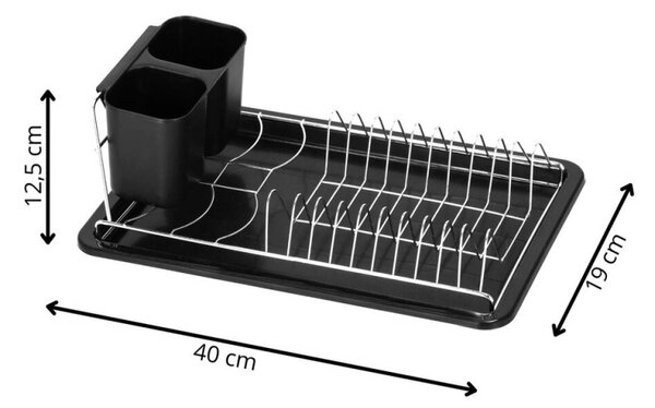 Odkapávač na nádobí 40x19x12,5 cm SPRINGOS Secado KI0137 černý
