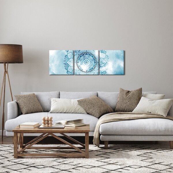 Obraz - Nebeská mandala (s hodinami) (90x30 cm)