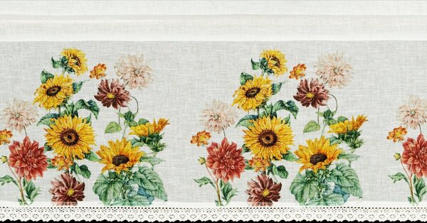 KRÁTKÁ ZÁCLONA NA PÁSCE ADELA 150X30 CM KVĚTY