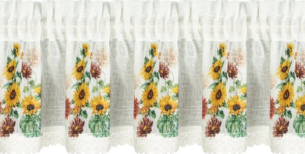 KRÁTKÁ ZÁCLONA NA PÁSCE ADELA 150X30 CM KVĚTY