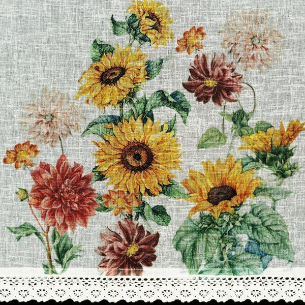 KRÁTKÁ ZÁCLONA NA PÁSCE ADELA 150X30 CM KVĚTY