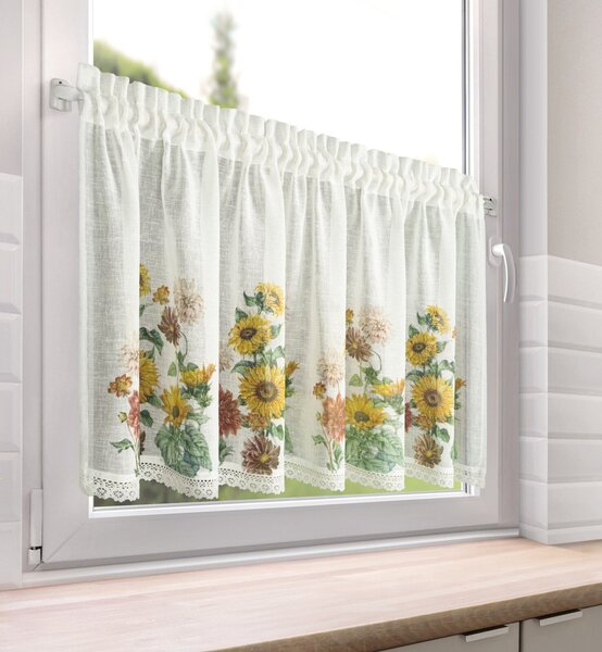 KRÁTKÁ ZÁCLONA NA PÁSCE ADELA 150X60 CM KVĚTY