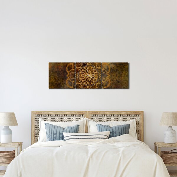 Obraz - Mandala radosti (s hodinami) (90x30 cm)