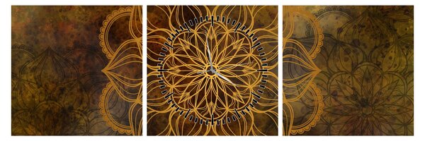 Obraz - Mandala radosti (s hodinami) (90x30 cm)