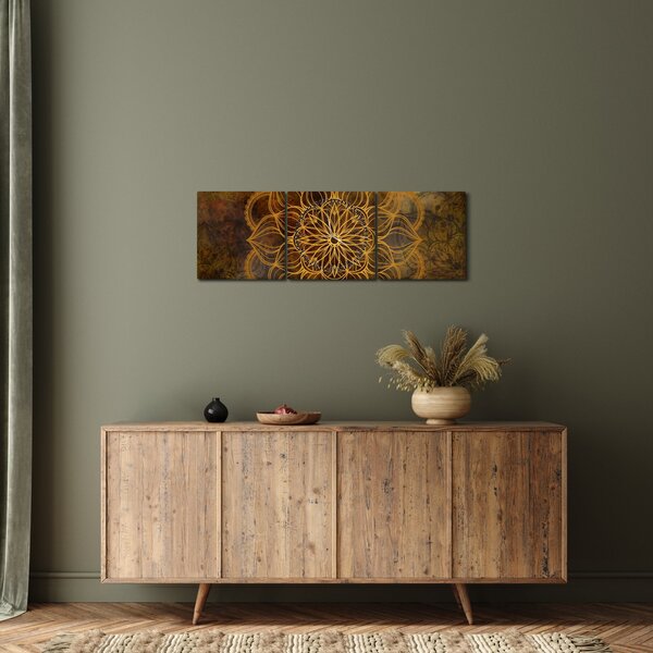 Obraz - Mandala radosti (s hodinami) (90x30 cm)