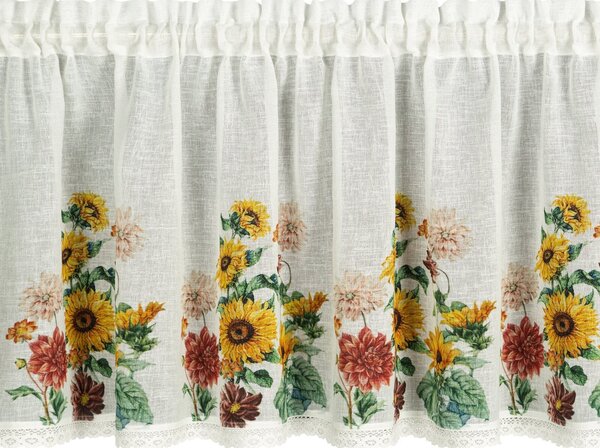 KRÁTKÁ ZÁCLONA NA PÁSCE ADELA 150X60 CM KVĚTY
