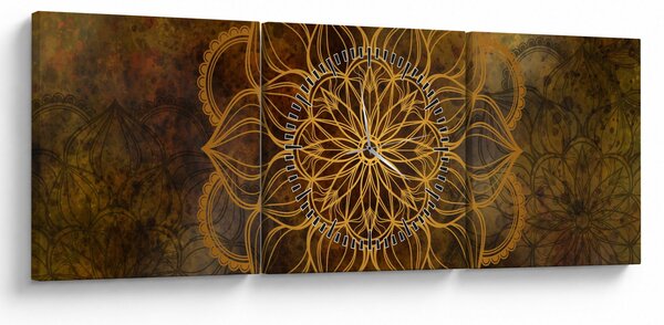 Obraz - Mandala radosti (s hodinami) (90x30 cm)
