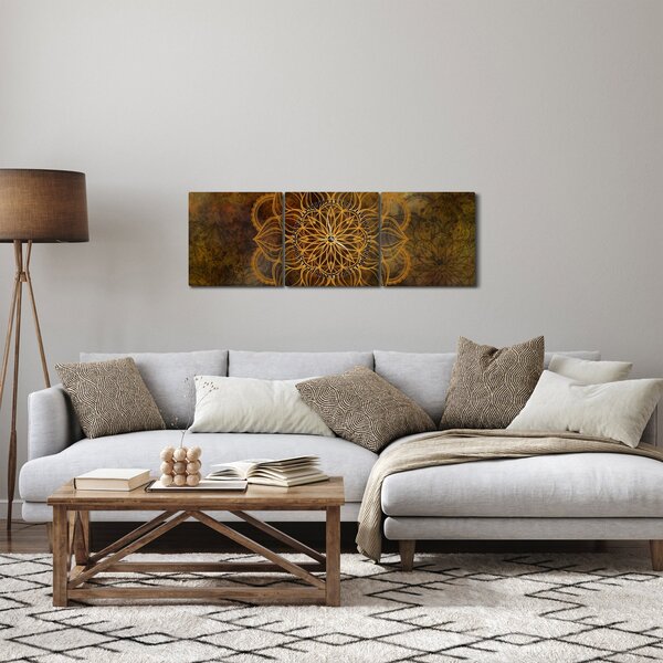 Obraz - Mandala radosti (s hodinami) (90x30 cm)