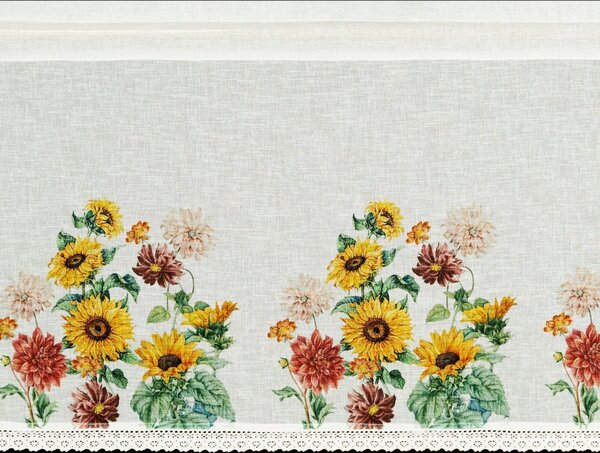 KRÁTKÁ ZÁCLONA NA PÁSCE ADELA 150X60 CM KVĚTY