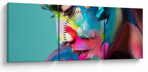 Obraz - Body art (s hodinami) (90x30 cm)