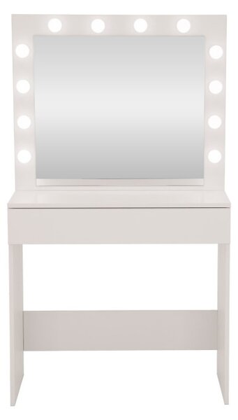Toaletní stolek s LED zrcadlem bílý 140x41,5x80cm