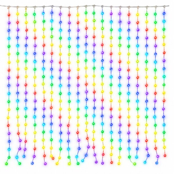 Světelný závěs 400 LED 200×200 cm vícebarevný
