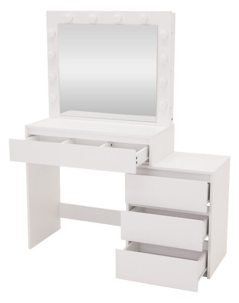 Toaletní stolek s LED zrcadlem bílý 145x35x115cm