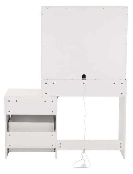 Toaletní stolek s LED zrcadlem bílý 145x35x115cm