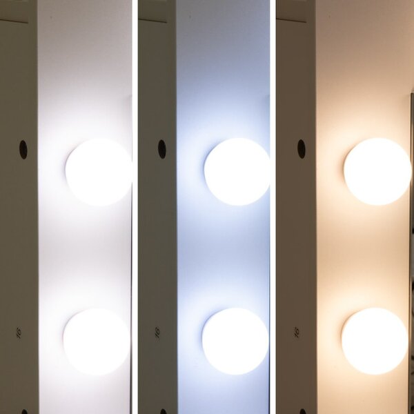Toaletní stolek s LED zrcadlem bílý 140x41,5x80cm