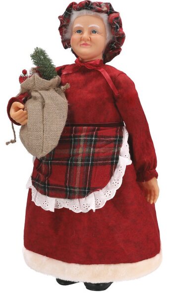 Vánoční dekorativní figurka paní Clausová 61 cm