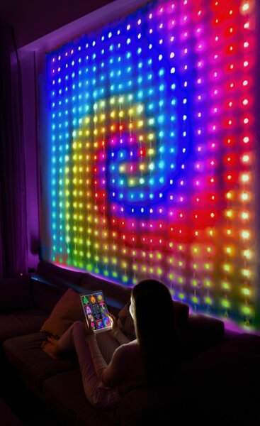 Světelný závěs 400 LED 200×200 cm vícebarevný