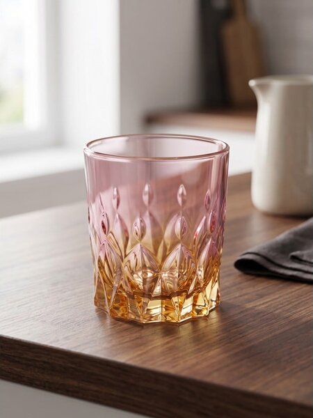 BOHEMIA PRESTIGE CONTE ROSE AMBER SKLENICE NA WHISKY 340 ML SADA 6 KS