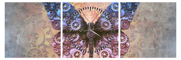 Obraz - Steampunk motýl (s hodinami) (90x30 cm)