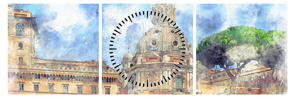 Obraz - Kostel Santa Maria di Loreto, Řím, Itálie (s hodinami) (90x30 cm)