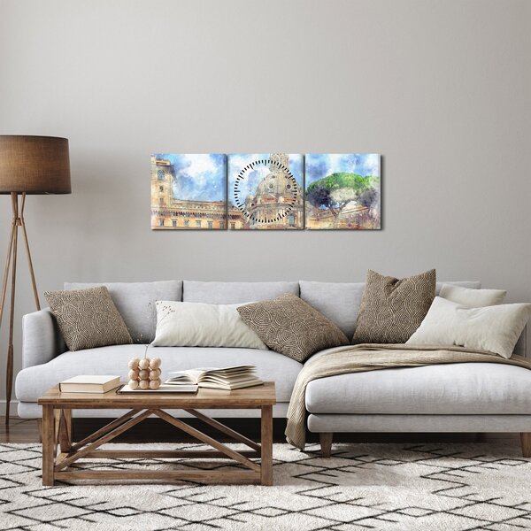Obraz - Kostel Santa Maria di Loreto, Řím, Itálie (s hodinami) (90x30 cm)