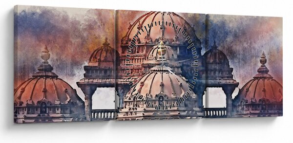 Obraz - Akshardham, Nové Dilií, Indie (s hodinami) (90x30 cm)