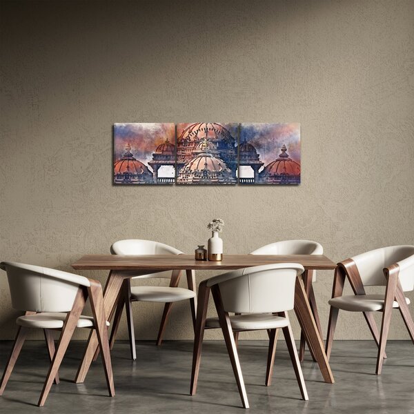 Obraz - Akshardham, Nové Dilií, Indie (s hodinami) (90x30 cm)