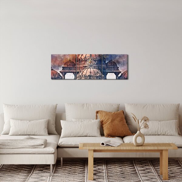 Obraz - Akshardham, Nové Dilií, Indie (s hodinami) (90x30 cm)