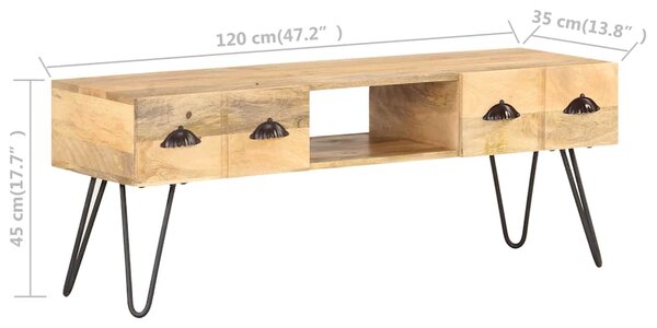 TV stolek 120 x 35 x 45 cm masivní mangovníkové dřevo 321790