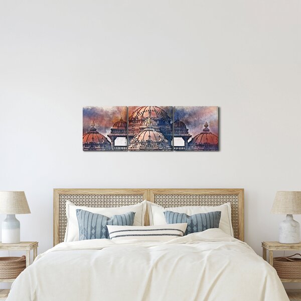 Obraz - Akshardham, Nové Dilií, Indie (s hodinami) (90x30 cm)