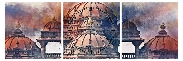 Obraz - Akshardham, Nové Dilií, Indie (s hodinami) (90x30 cm)