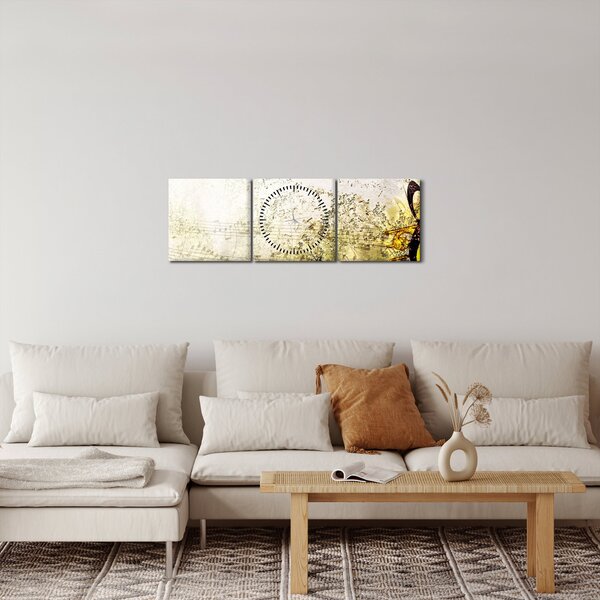 Obraz - Síla hudby (s hodinami) (90x30 cm)