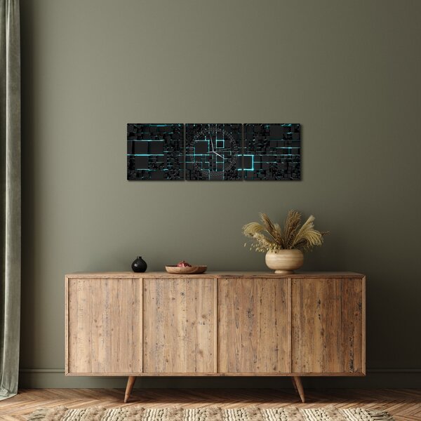 Obraz - Technologické rozhraní (s hodinami) (90x30 cm)