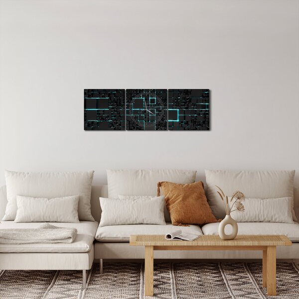 Obraz - Technologické rozhraní (s hodinami) (90x30 cm)